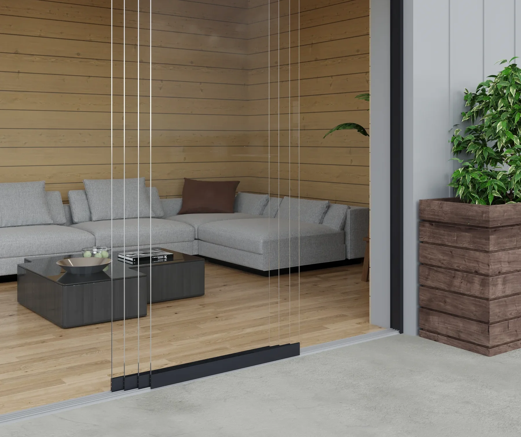 4 meter glazen schuifwand