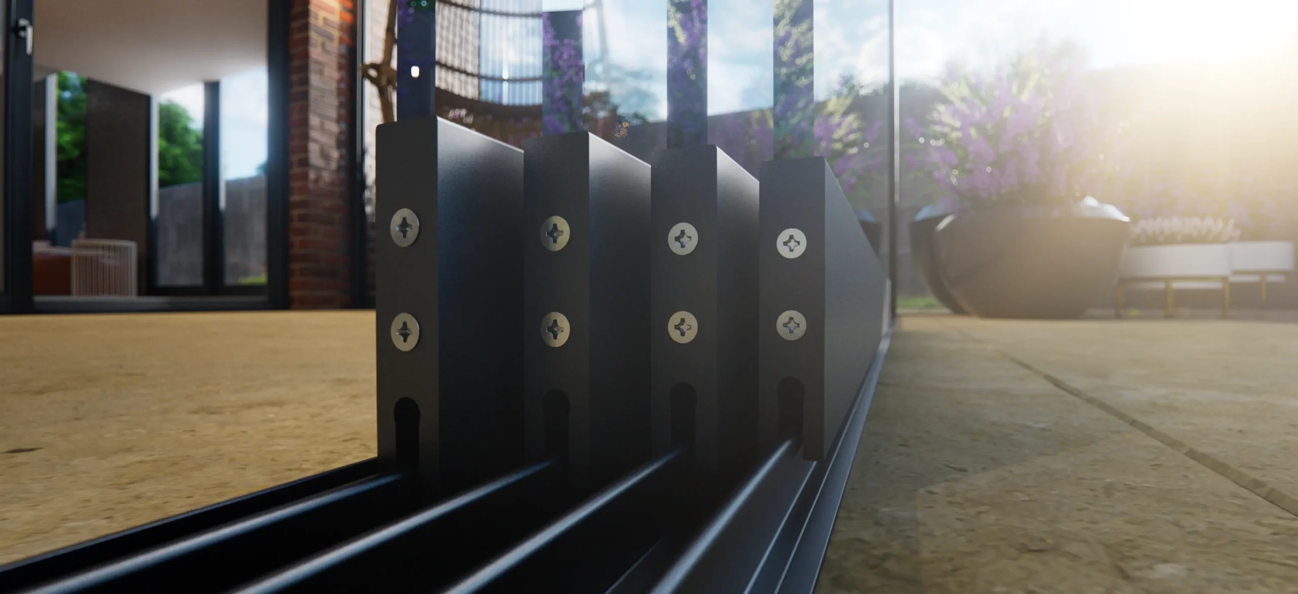 4 spoor glazen schuifwand