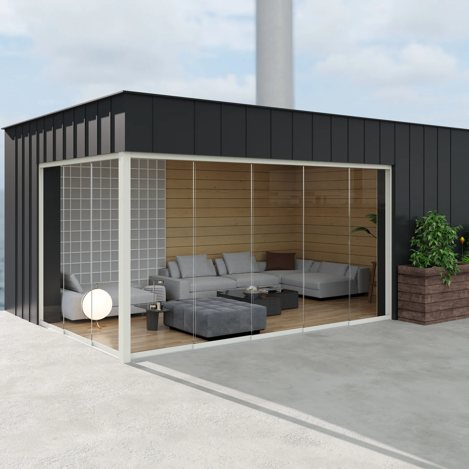 5 spoor glazen schuifwand veranda
