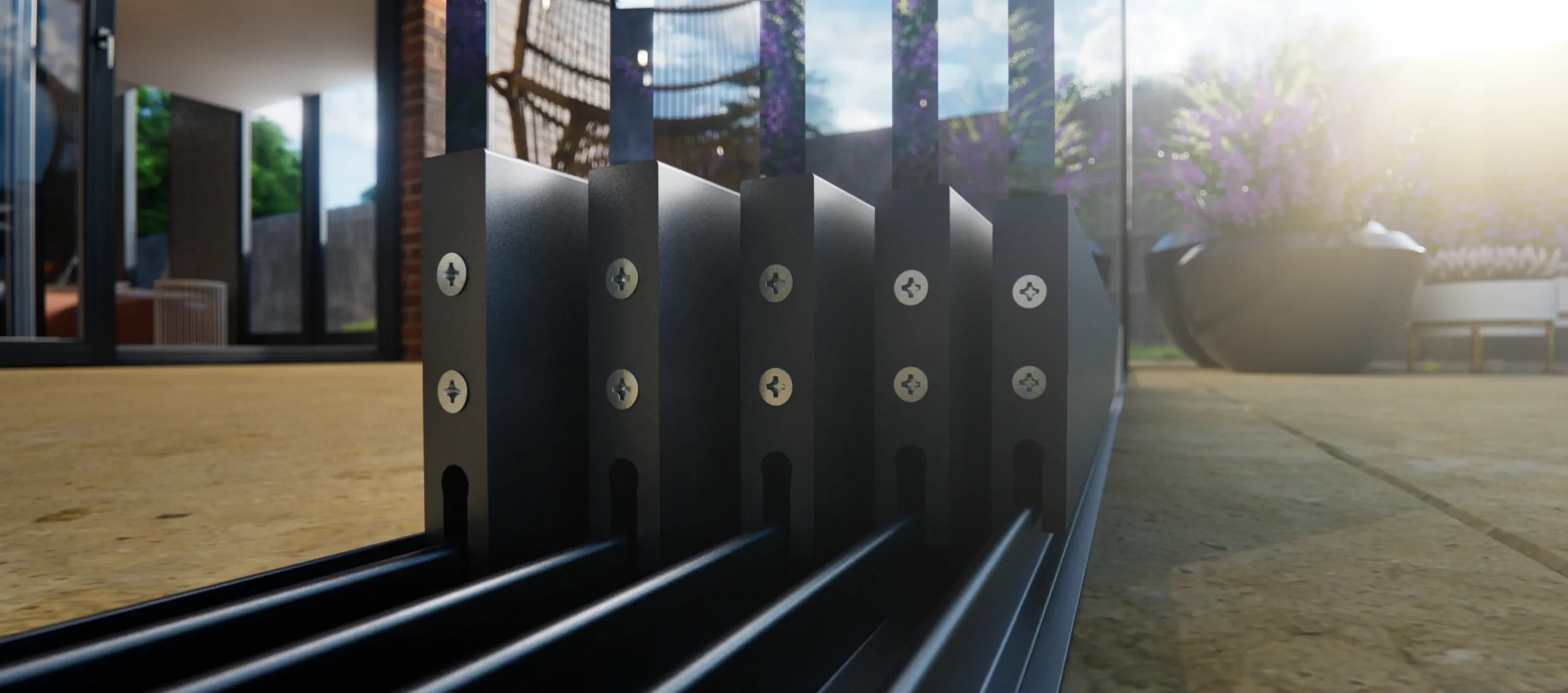 5 spoor glazen schuifwand