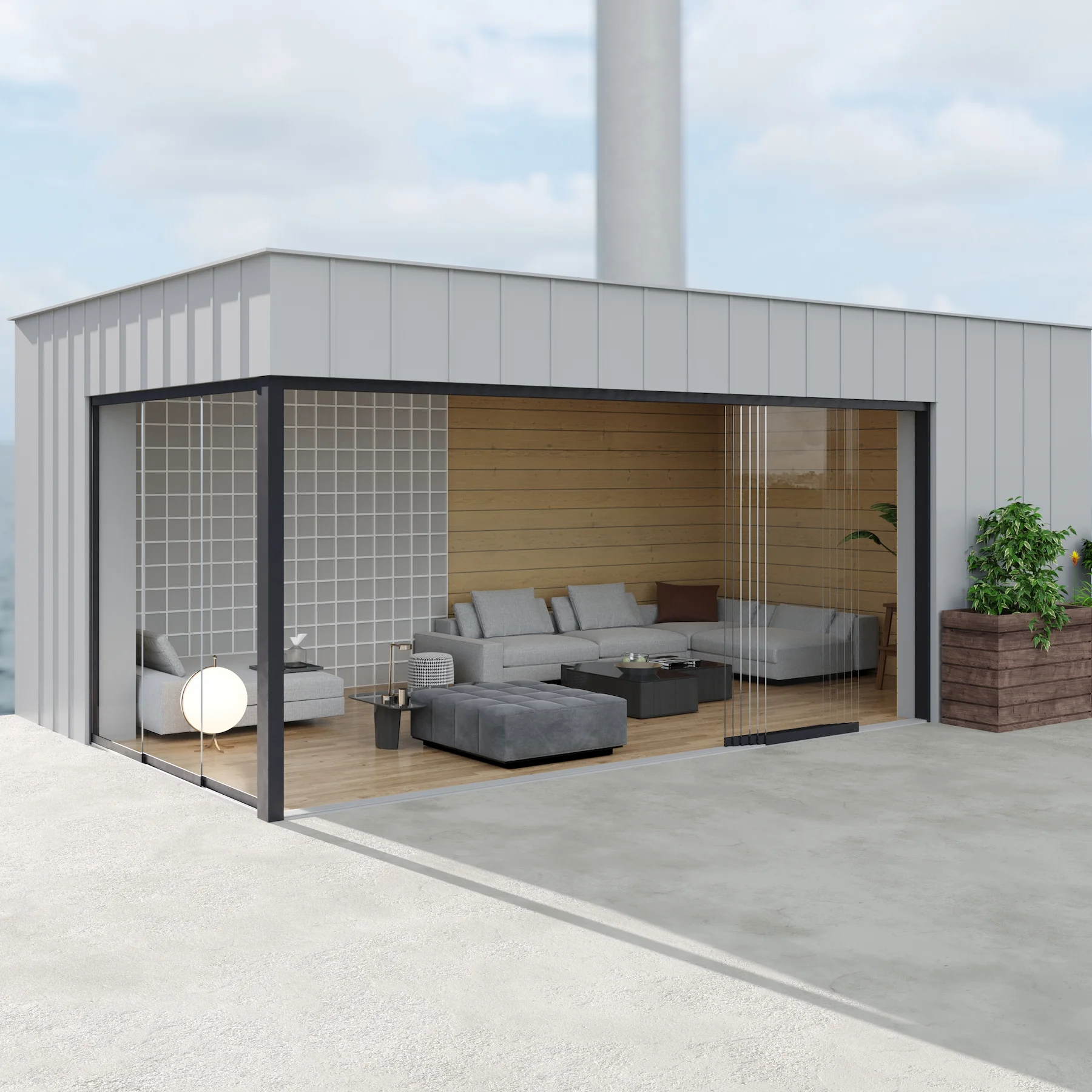 6 spoor rails in veranda