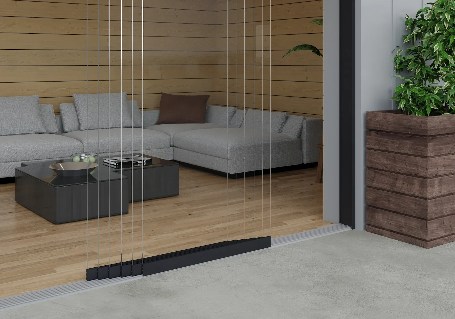 6 spoor rails zwart