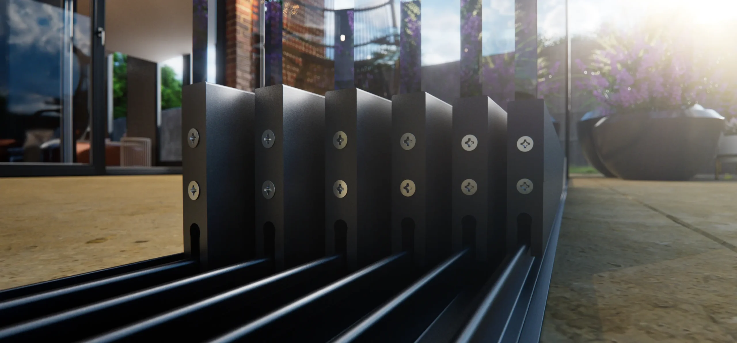 6 spoor glazen schuifwand