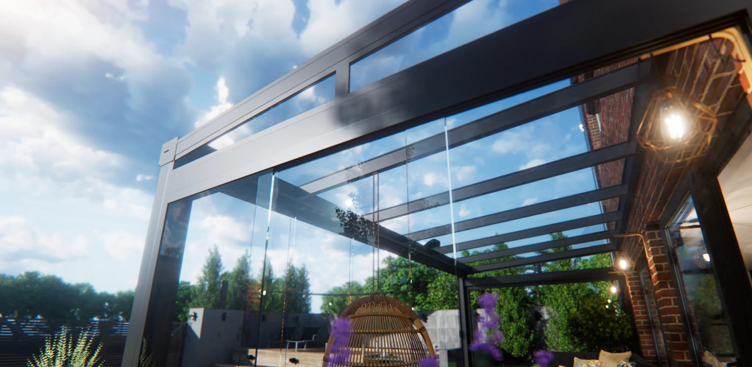 Spie en zijwand glas veranda's banner