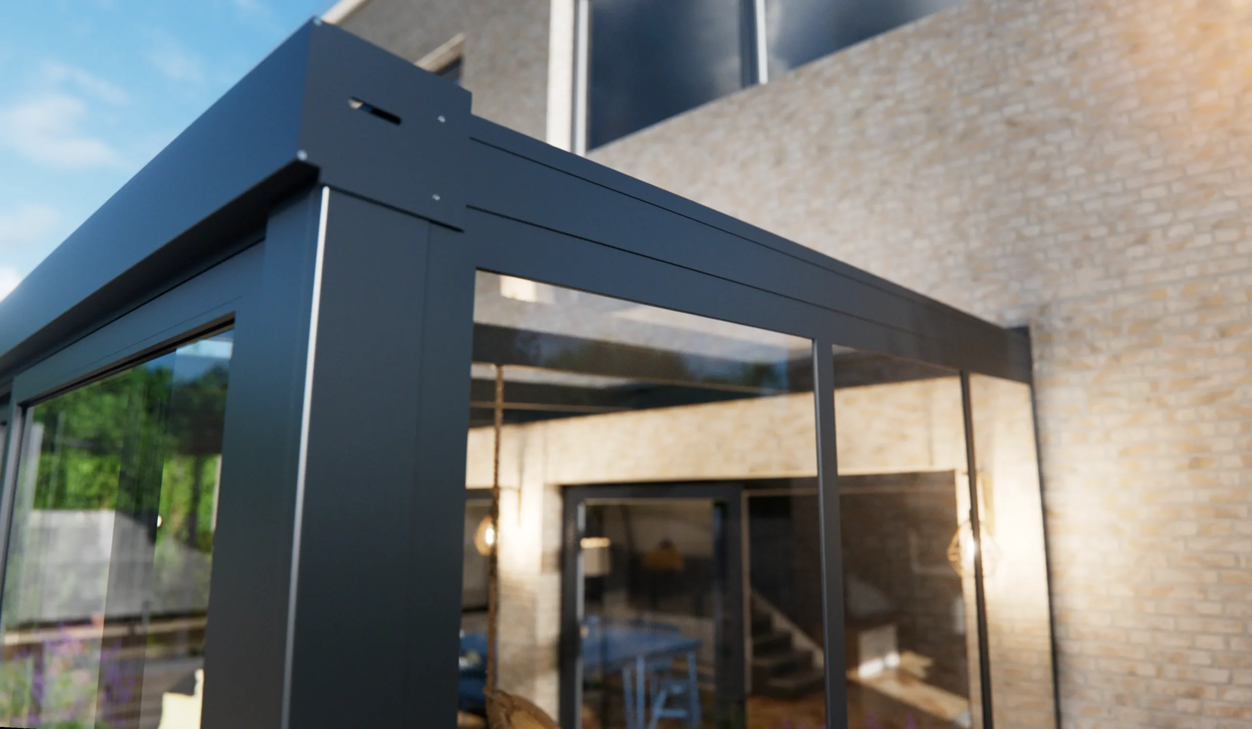 Zijwand glas WD55 kozijnen voor veranda's