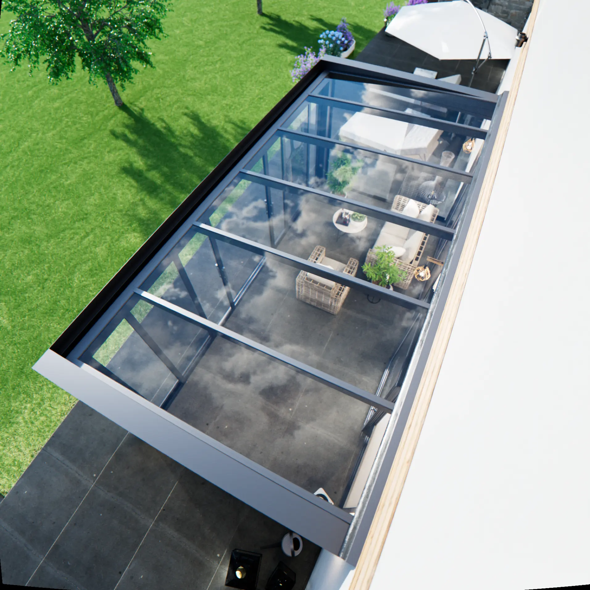 Aluminium overkapping schoonmaken